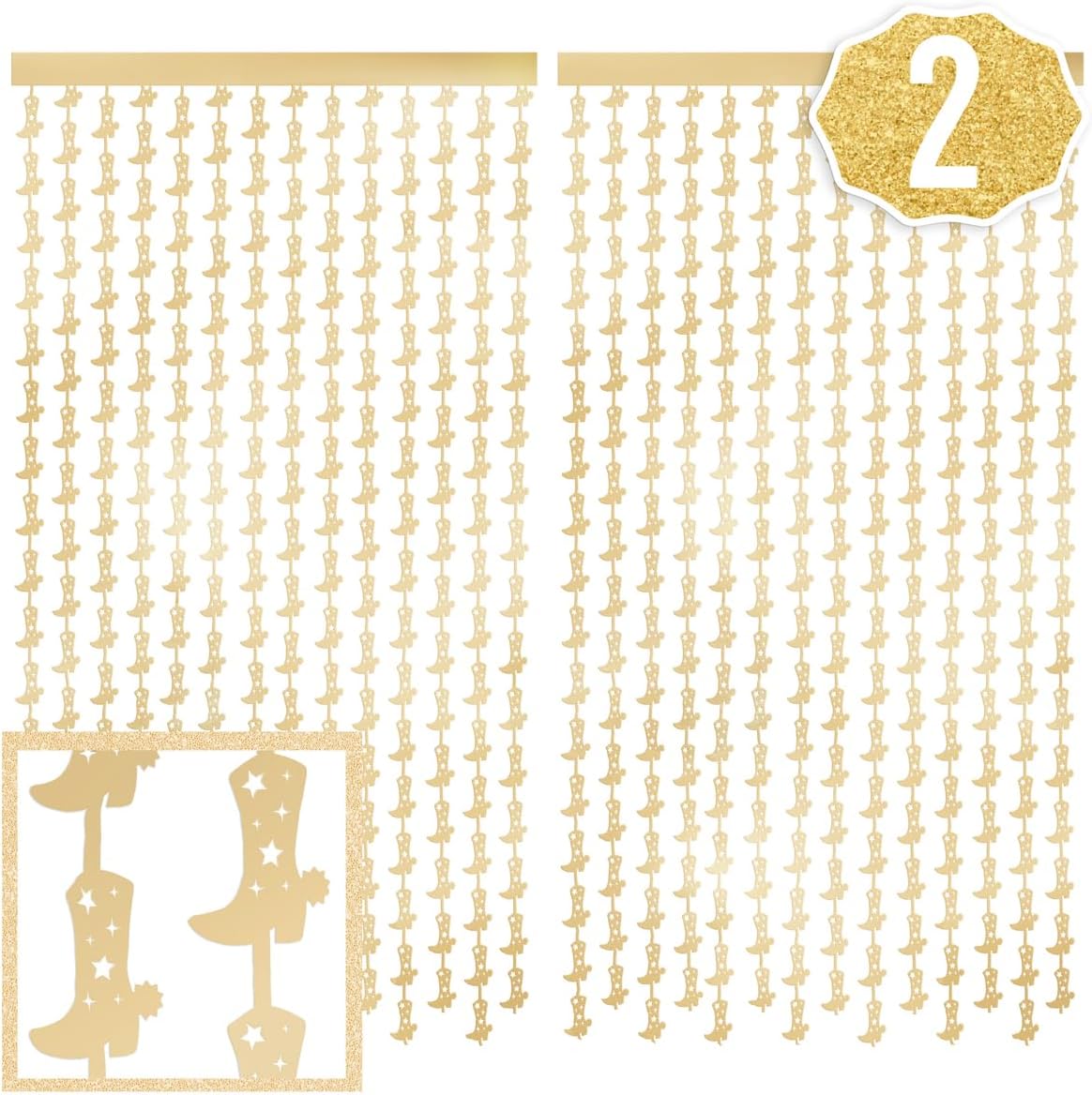 Xo Fetti Gold Foil Boot Curtains Set of 2