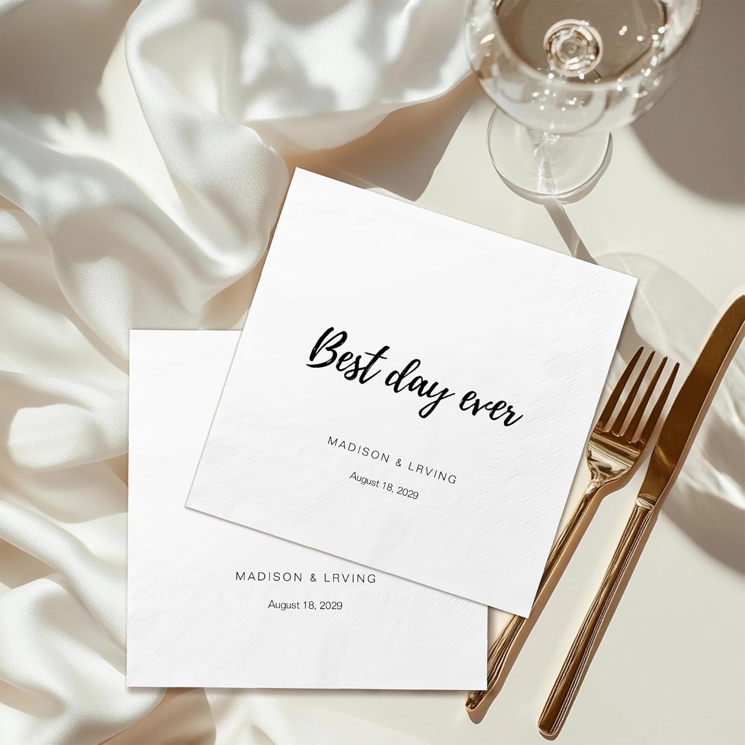 100 Pcs Custom Cocktail Napkins for Weddings and Events