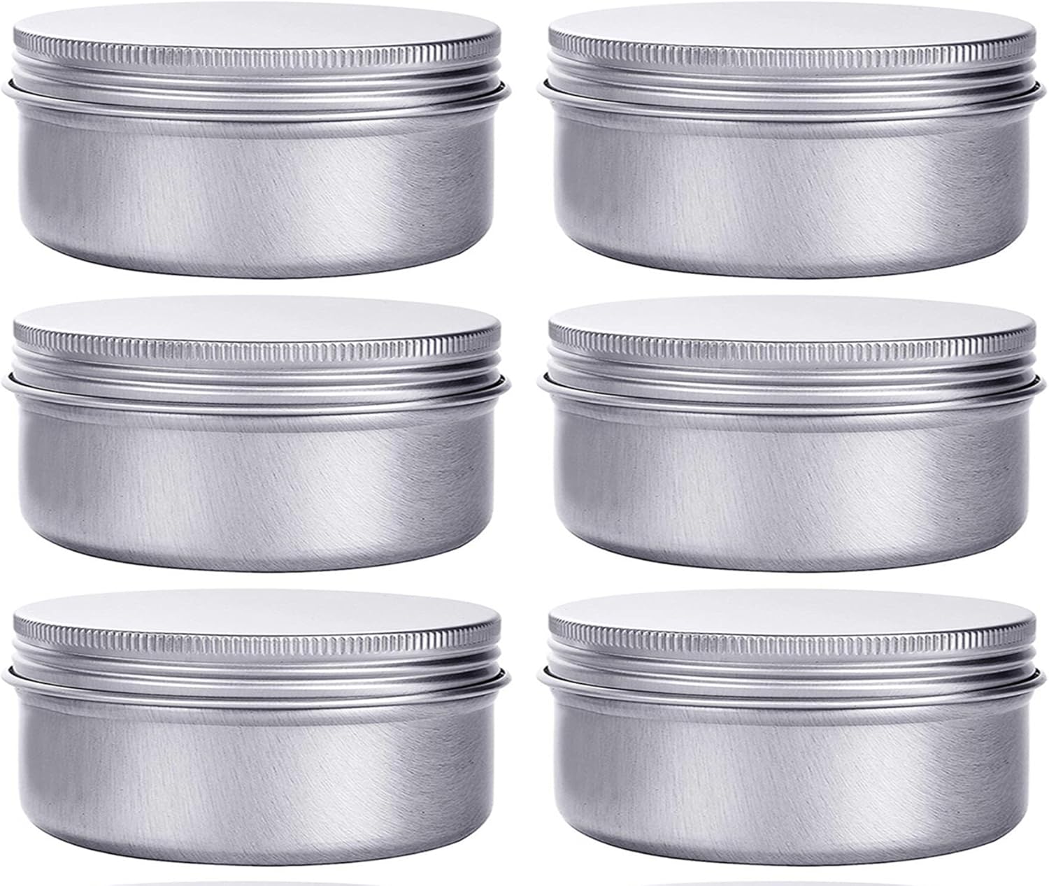 6 Ounce Aluminum Cans with Screw Lid 6 Pcs Set