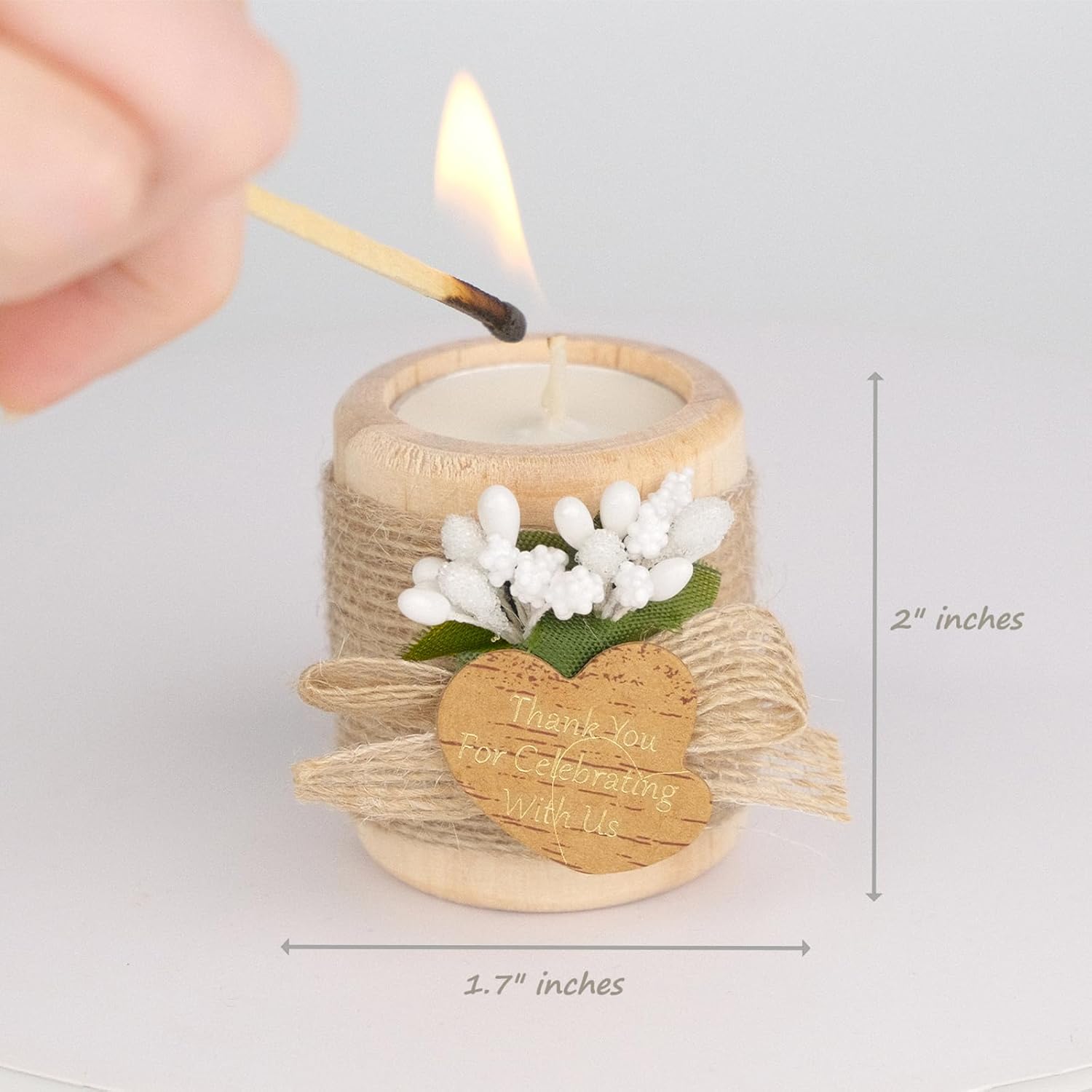 12PCS Wooden Tealight Candle Holders Wedding Favors