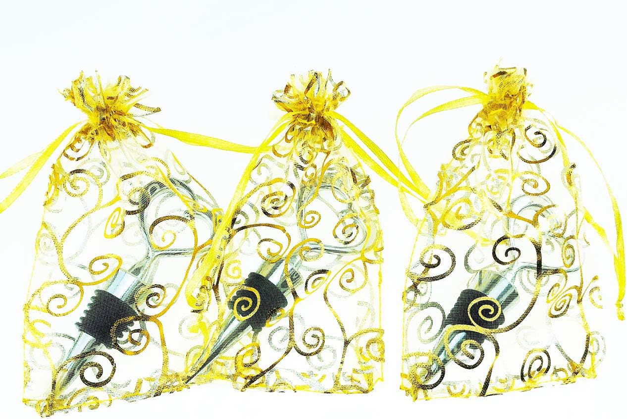 WeddParty 24 PCS Heart Wine Stopper with Organza Bag