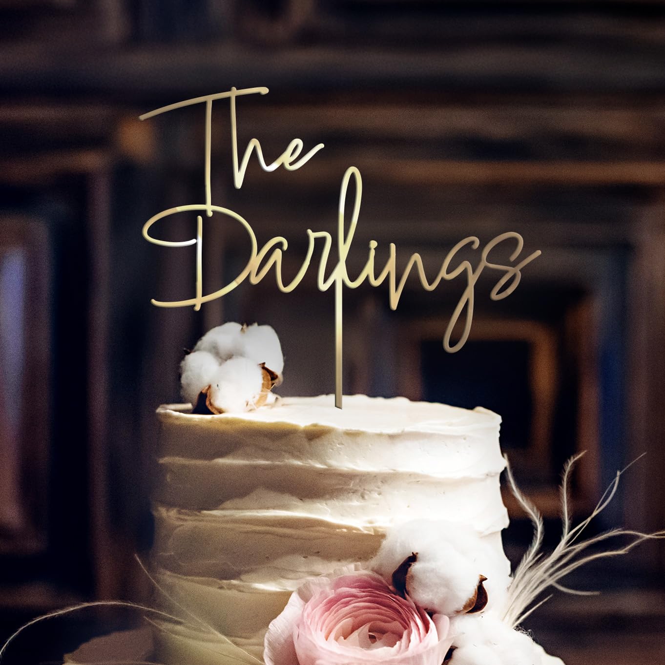 Custom Rustic Wedding Cake Topper Made from Real Wood