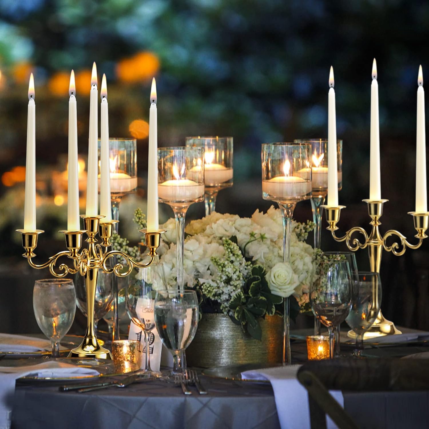 Flamecan Ivory Taper Candles Set of 20
