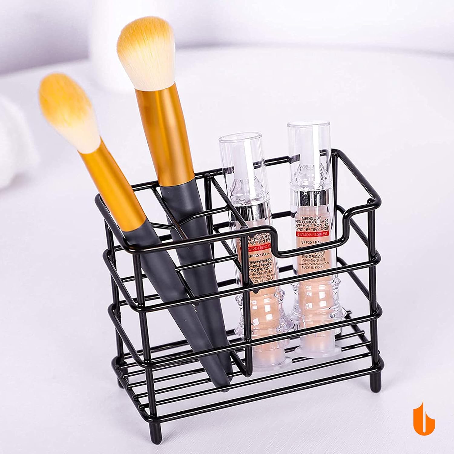 Urbanstrive 304 Stainless Steel Toothbrush Holder with ToothPaste Slot Black