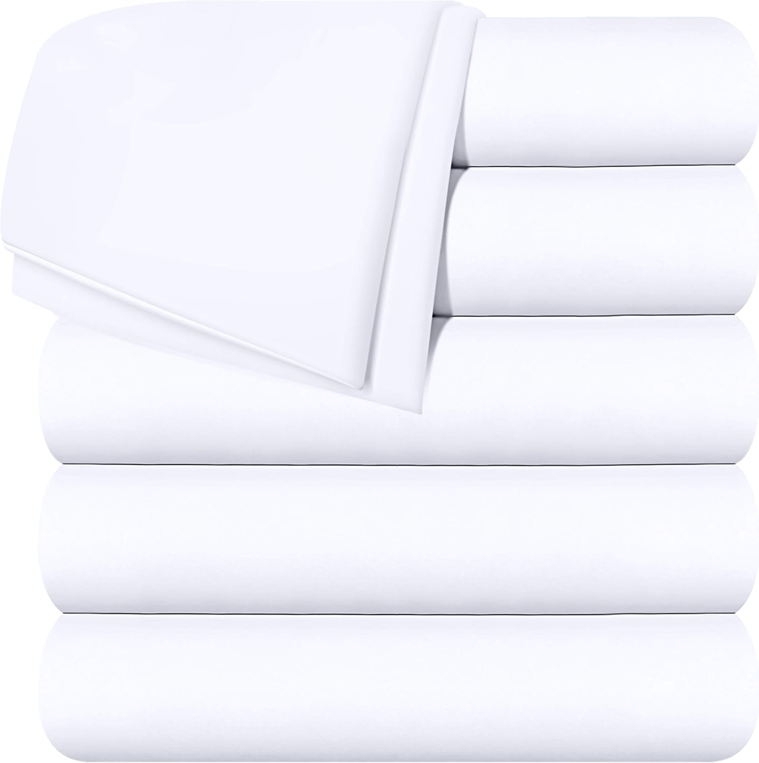 Utopia Bedding Flat Sheets 6 Pack Twin Size White