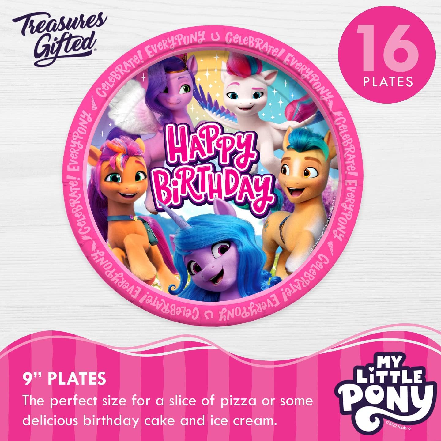 My Little Pony 16 Count 9in Party Plates - Officially Licensed