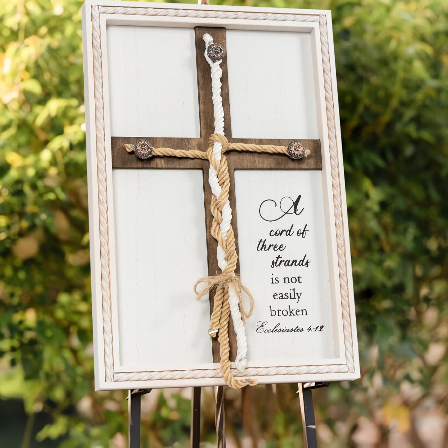 Three Strand Unity Cross Wedding Ceremony Sign 10x15in