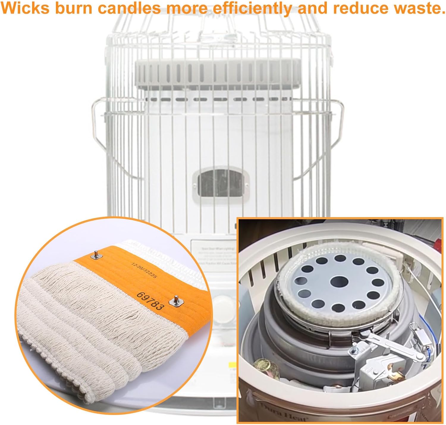 VIDABTE Kerosene Heater Replacement Wicks White 32225