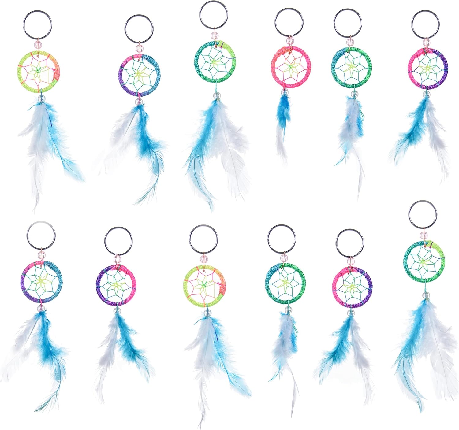 Rainbow Dream Catcher Key Chain Pack - 1 Dozen 1