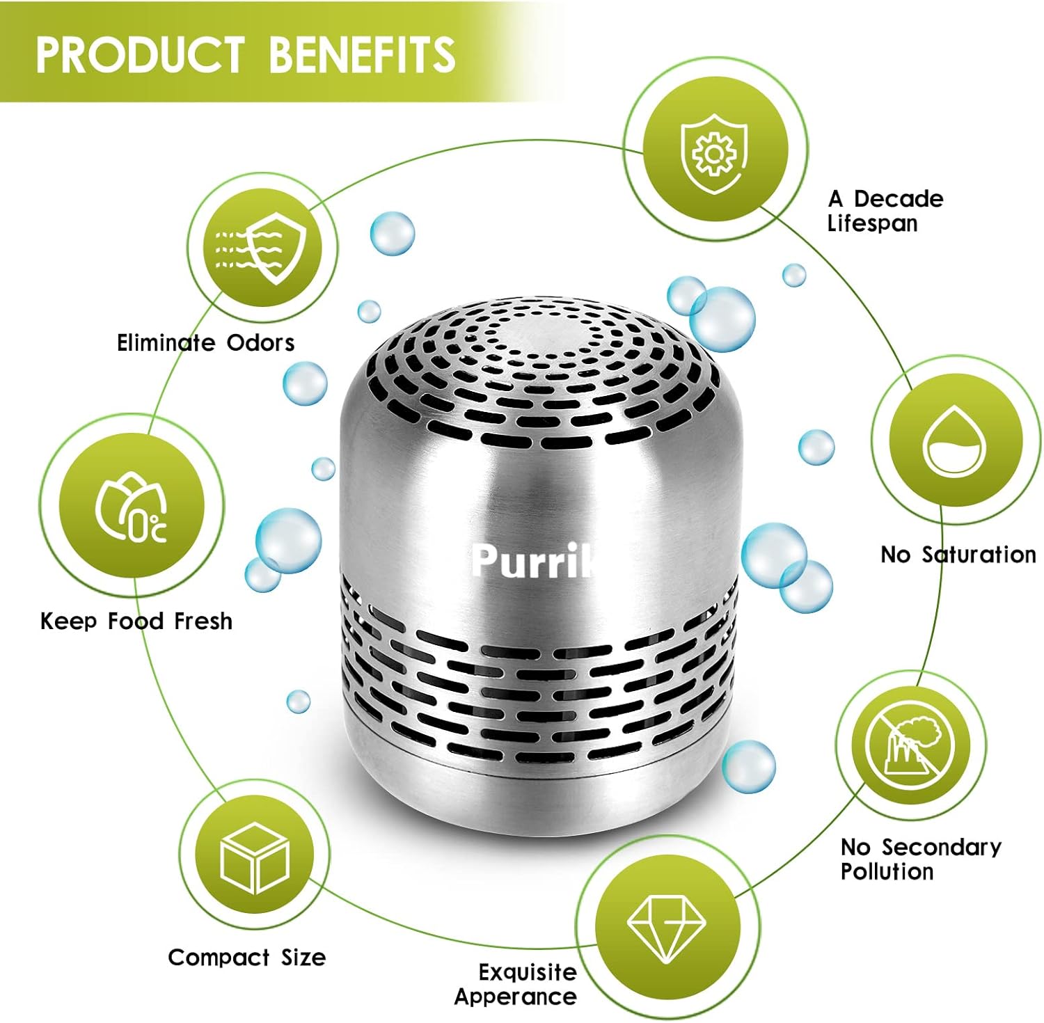 Purriko Bamboo Air Purifying Deodorizer for Fridge