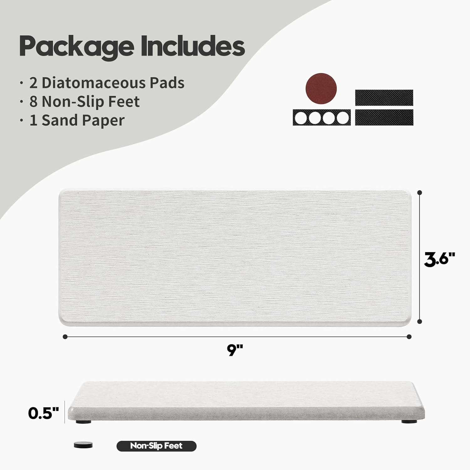 2PCS Bathroom Sink Vanity Trays Quick Drying Mat Organizer