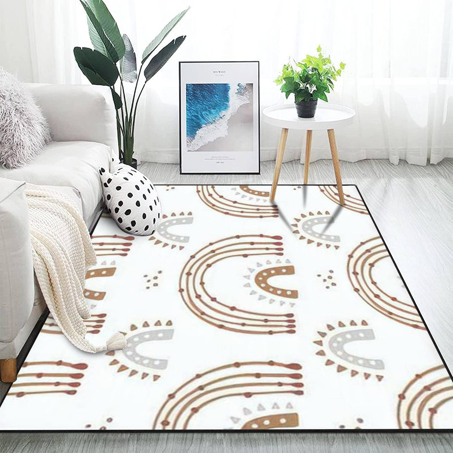 Modern Home Kids Play Area Rainbow Rugs