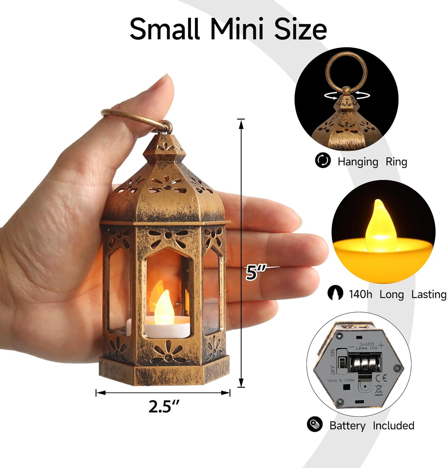 LLQ 8Pcs Mini LED Lanterns with Tealight