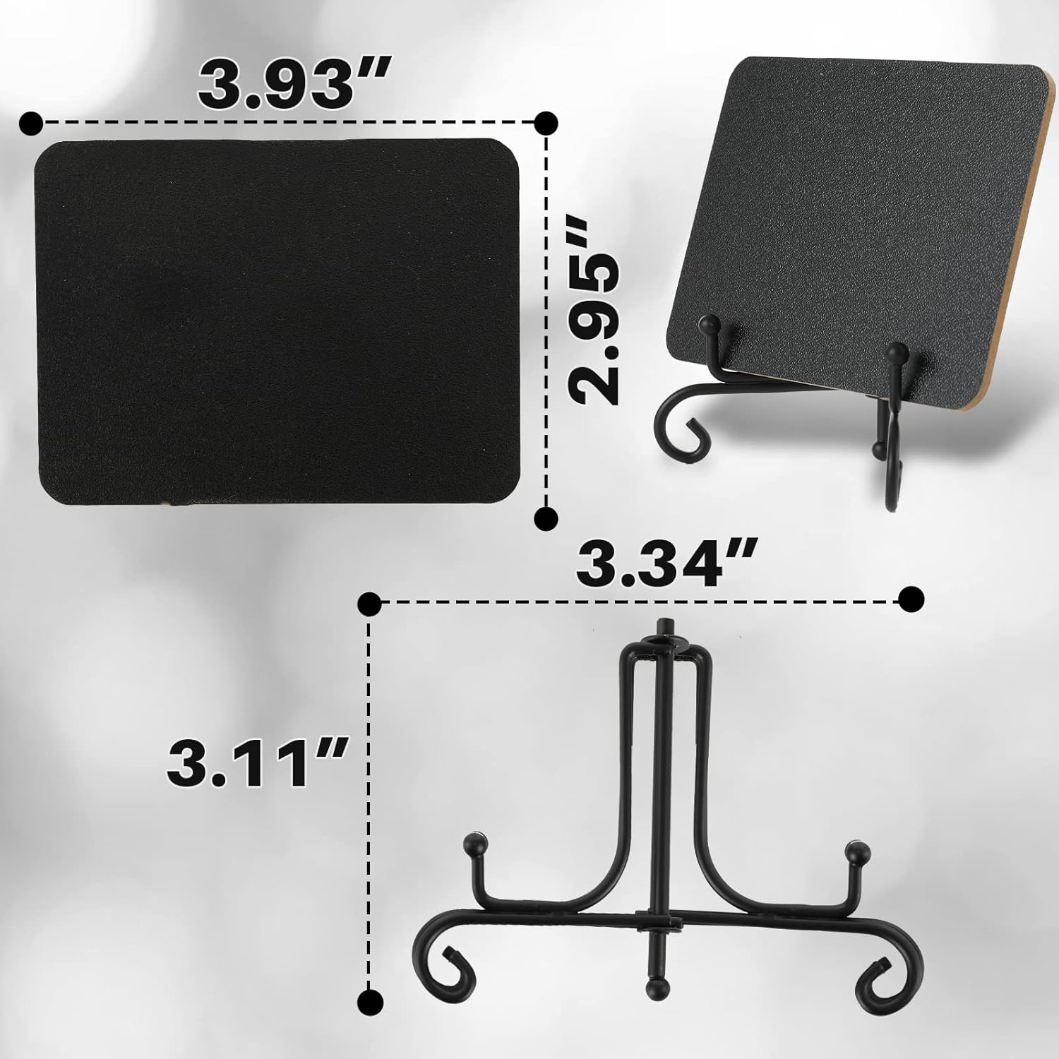 Mini Chalkboard Signs 18 Pack with Iron Stand and 2 Pens