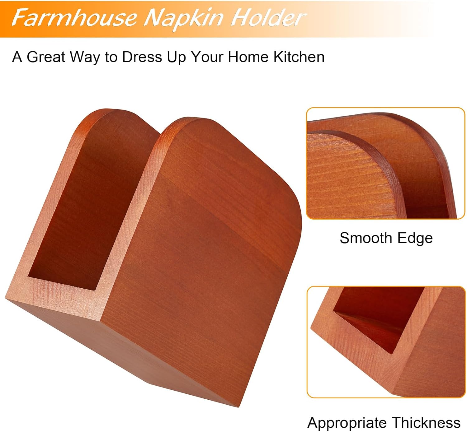 ALELION Acacia Wood Napkin Holder for Table