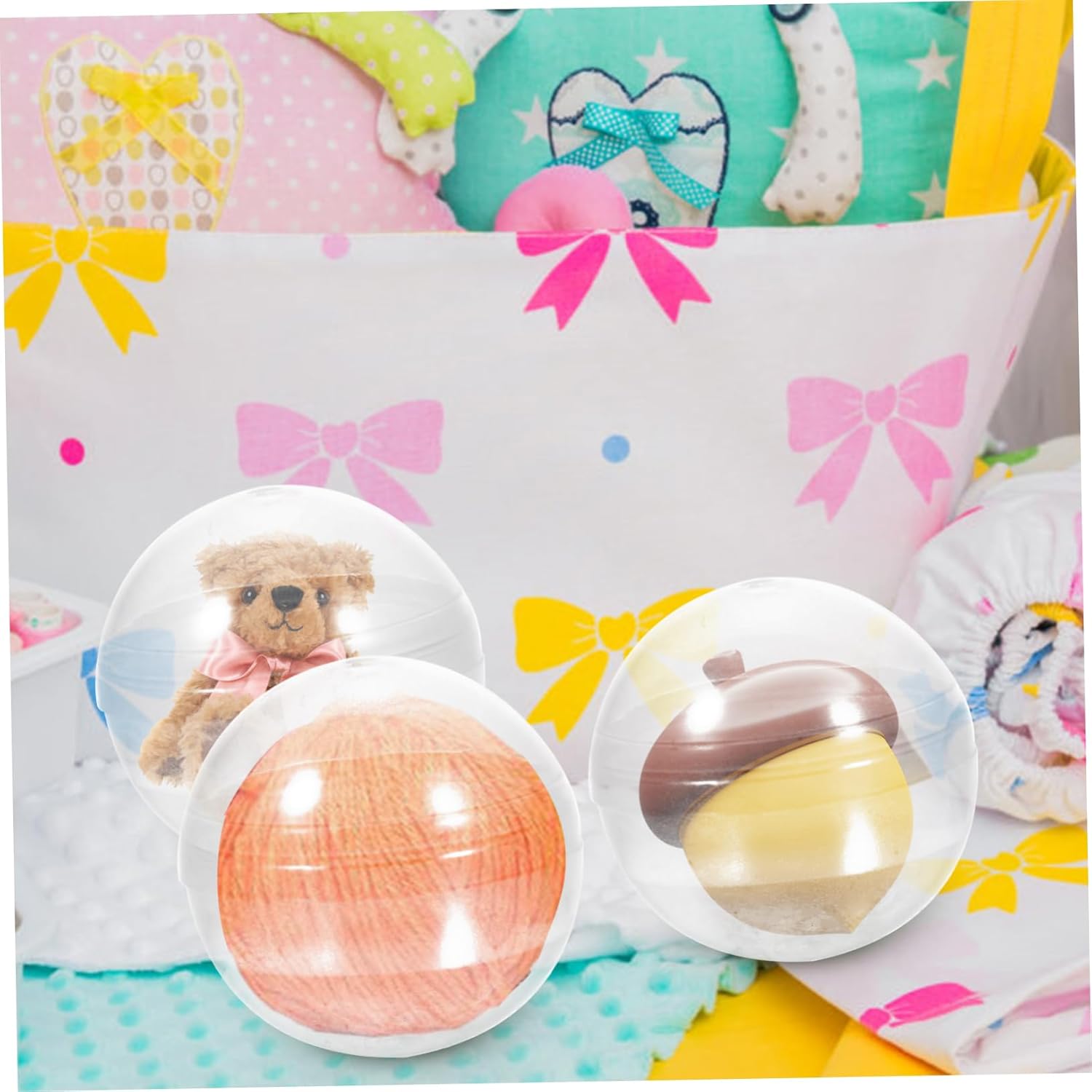 3pcs Set Smooth Fillable Balls Storage Container for Easter Party Toys