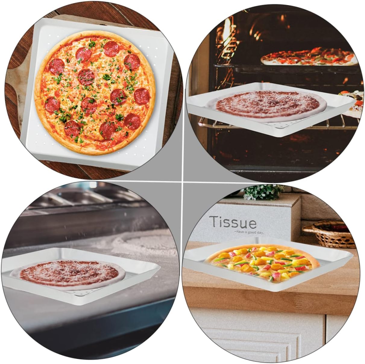 Stainless Steel Pizza Pan with Hole for Baking and Grilling