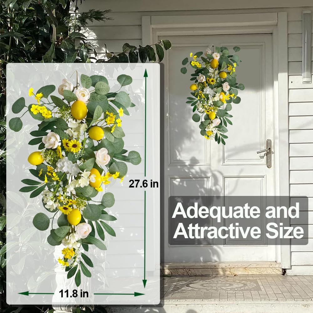 Lemon Door Swag with Lights 276 Inch Decor