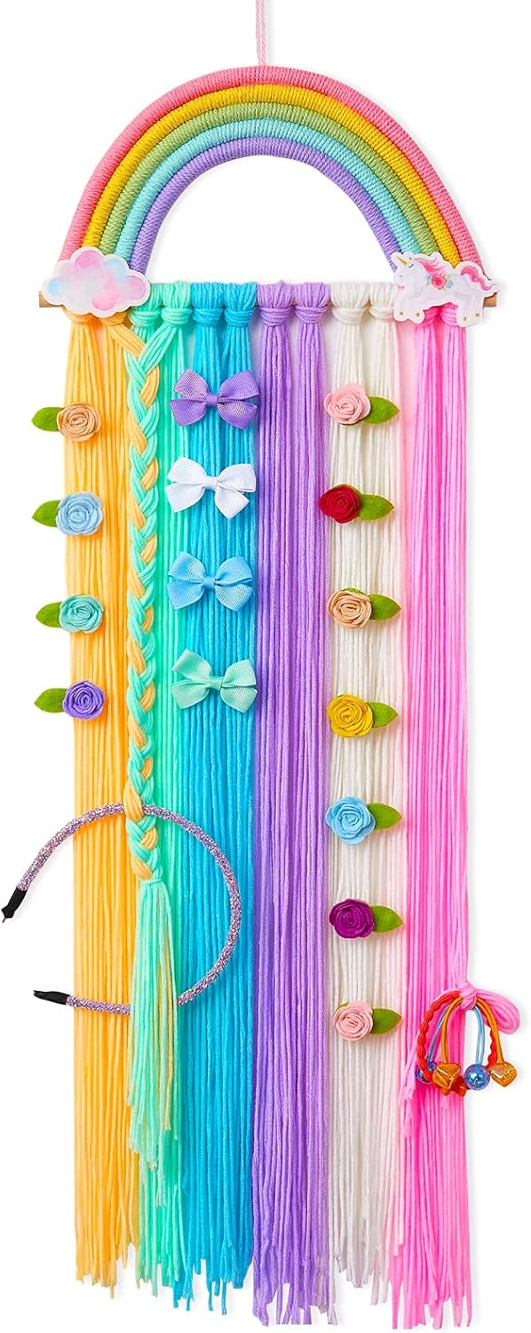 FIOBEE Rainbow Unicorn Hair Bow Holder Organizer