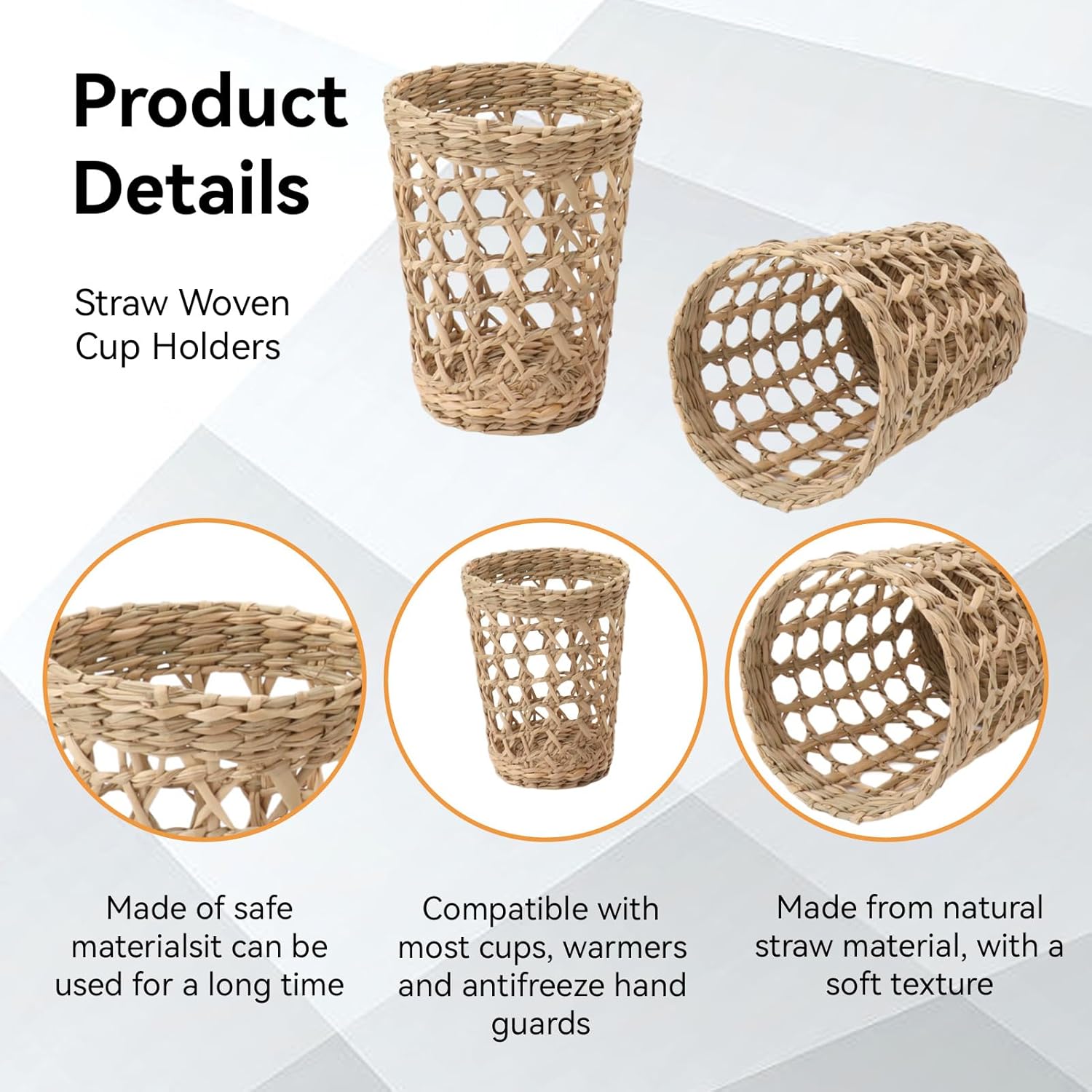 6Pcs Handwoven Vase Sleeves for Home and Garden Decoration