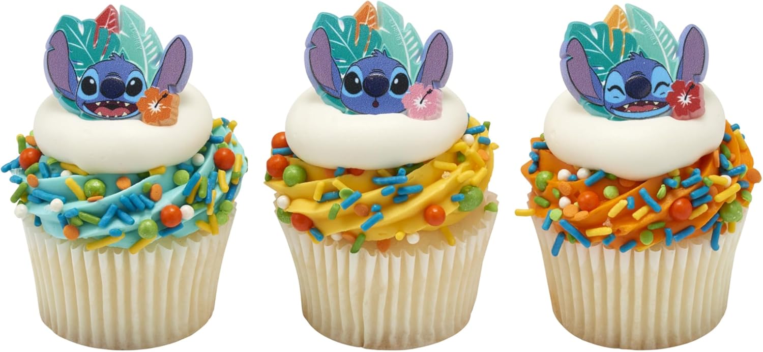 DecoPac Disneys Stitch Cupcake Rings 24 Pack