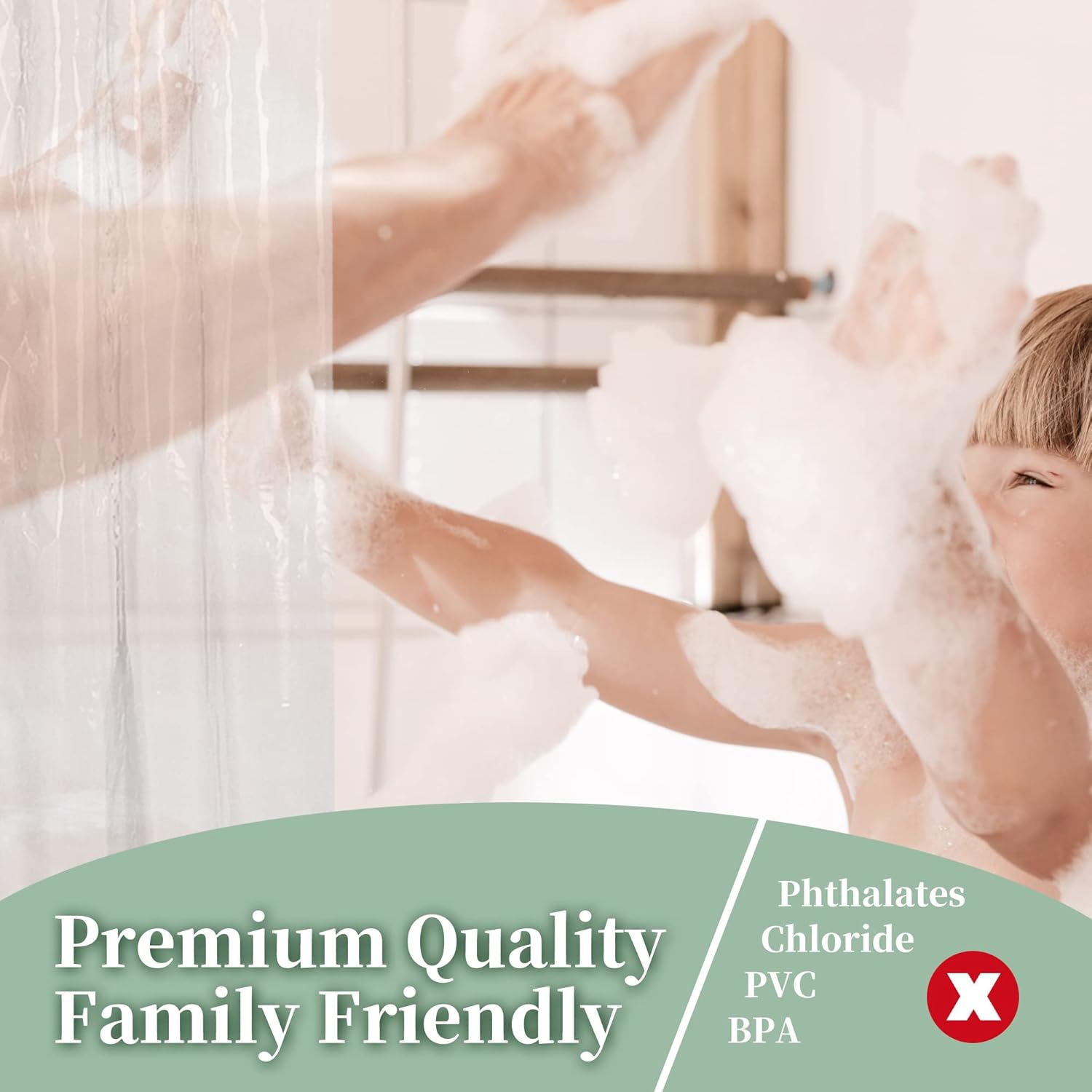 Barossa Design Clear Shower Liner - Premium PEVA with 3 Magnets and Rustproof Grommets