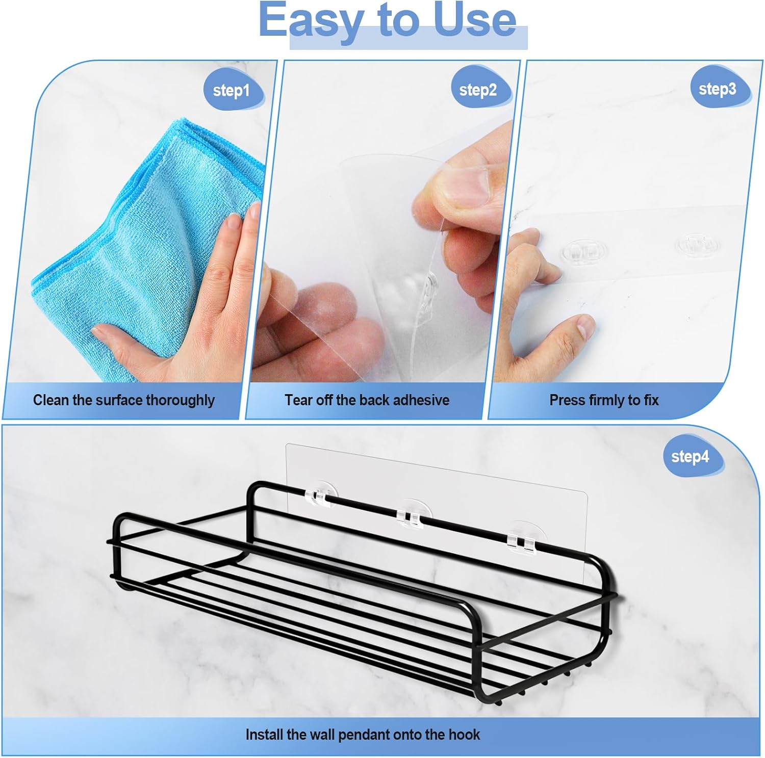 Shower Caddy Adhesive Replacement 2 Pack
