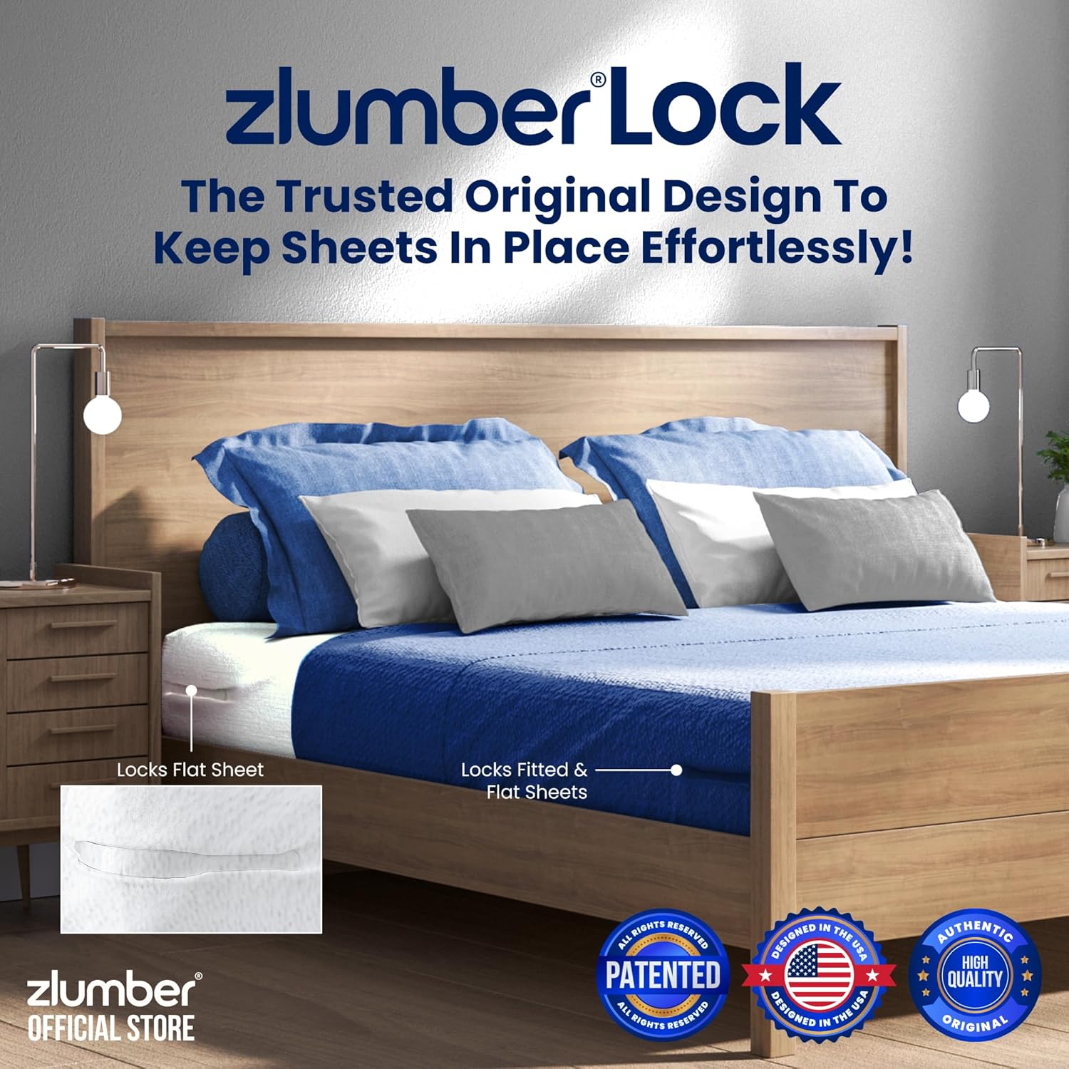 Zlumber Lock Sheet Holders - Secure Bed Sheets in Place
