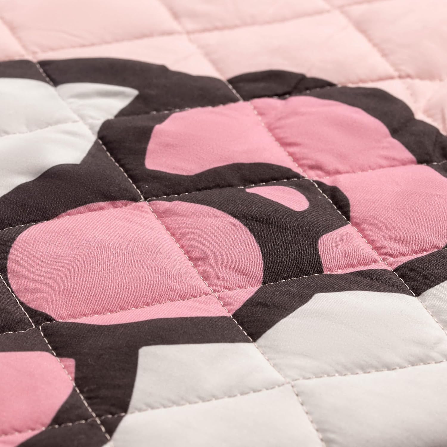 Jay Franco Hello Kitty Pink Stripes Hearts Twin Quilt Set