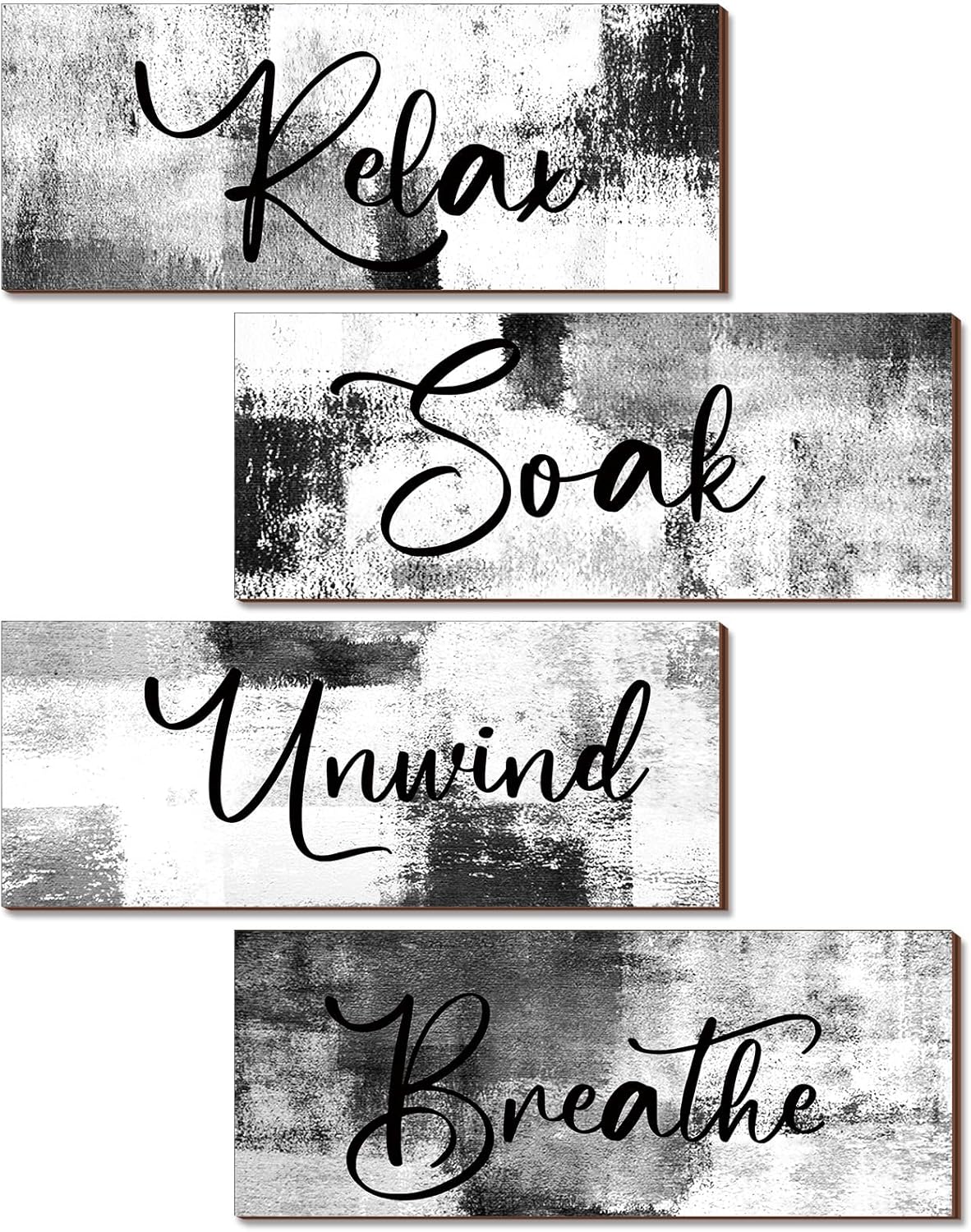 Maitys 4 Pcs Black and White Bathroom Wall Art