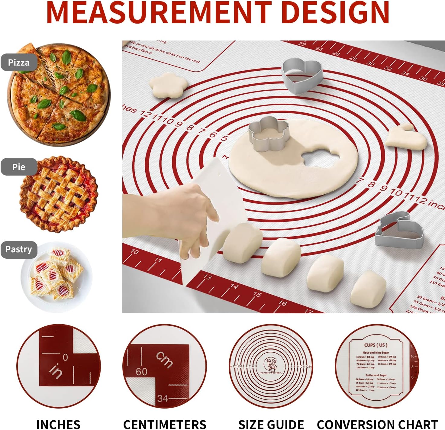 Premium Silicone Baking Mat 26x16 Inch Reusable Nonstick Nonslip