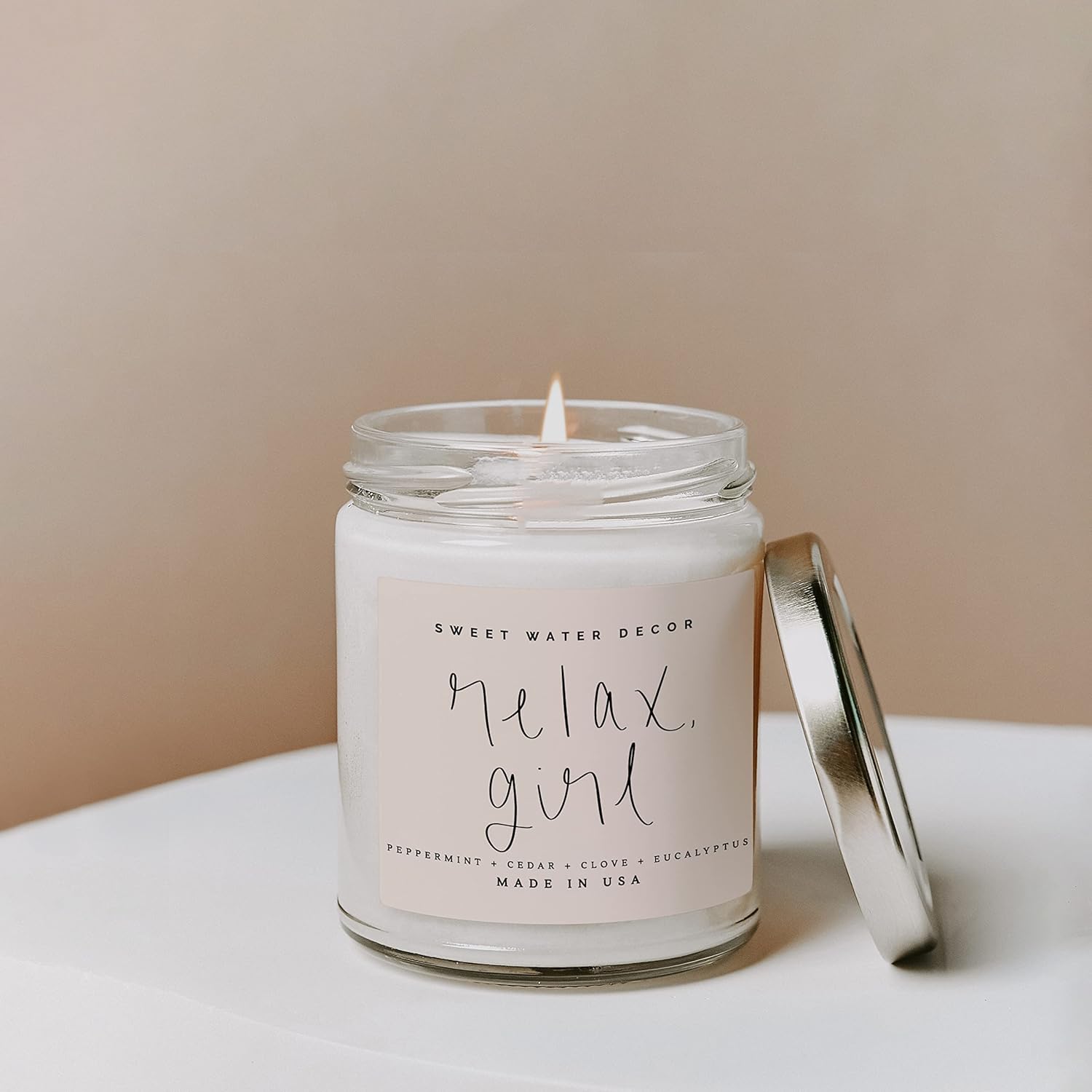 Sweet Water Decor Relax Girl Soy Wax Candle