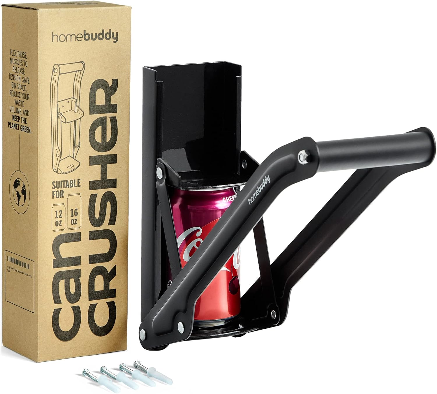 HomeBuddy Can Crusher for Recycling - Wall Mount 12 Oz 16 Oz