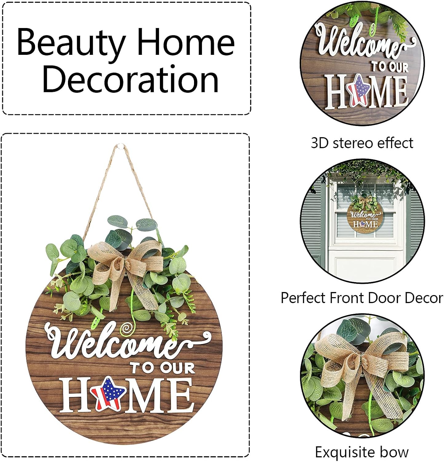 Interchangeable Seasonal Welcome Sign for Front Door