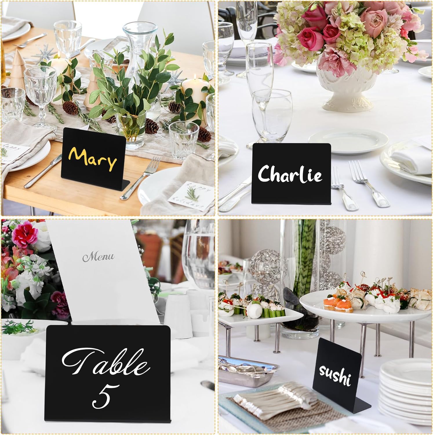 DAZLUTE 12 Pack Mini Chalkboard Signs With 2 Markers