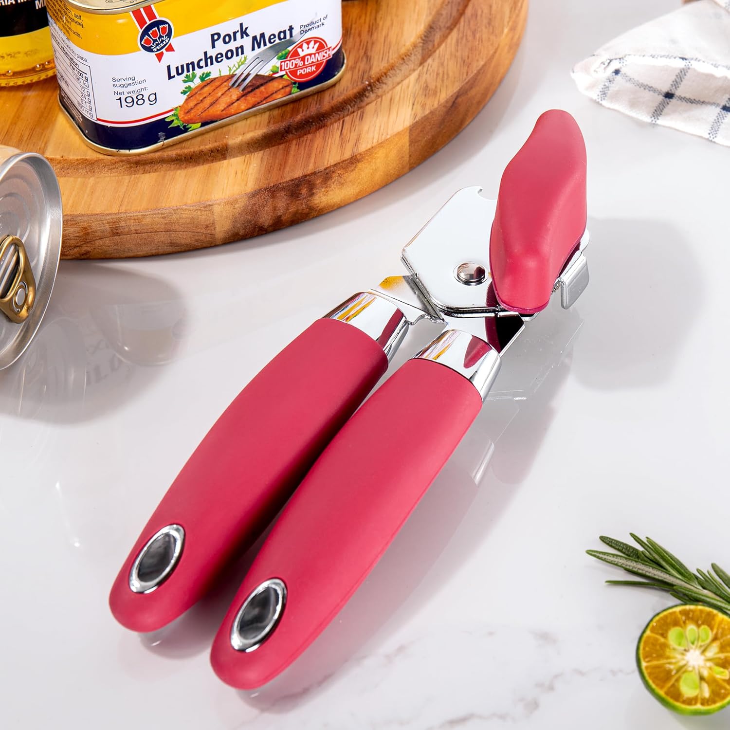 TJ POP Manual Can Opener Red Heavy Duty
