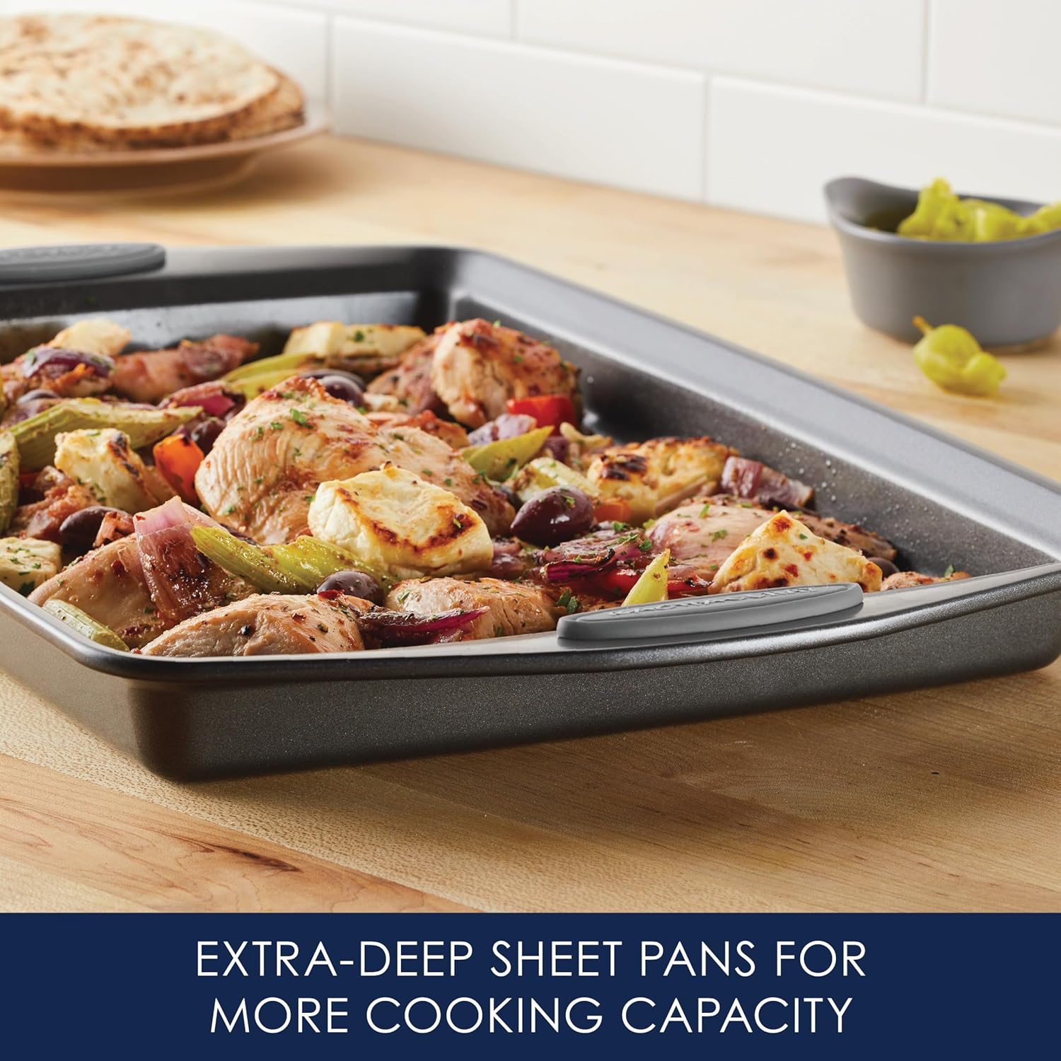 Rachael Ray Nonstick Bakeware Set 3 Piece Gray