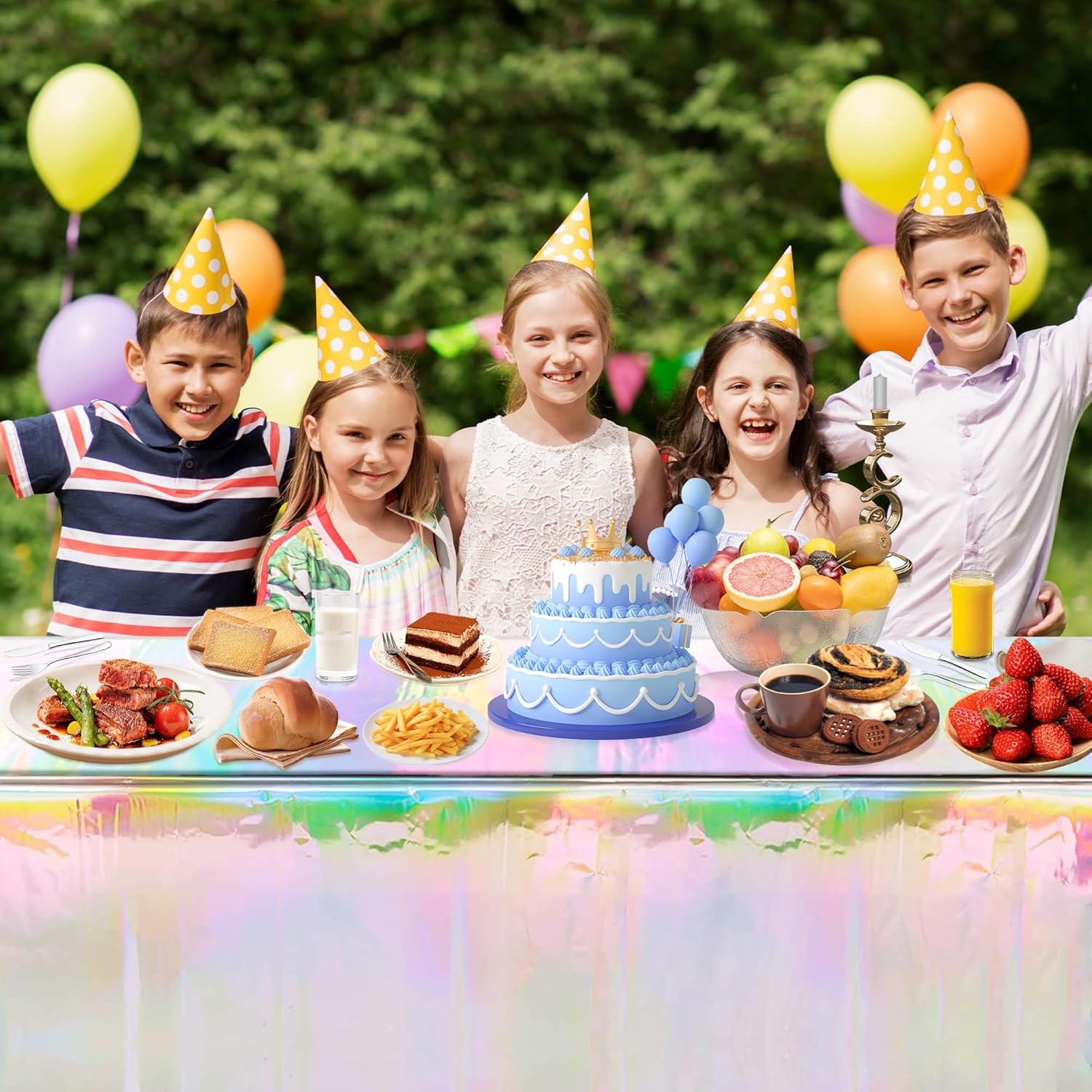 OHOME 4-Pack Iridescent Tablecloths for Parties
