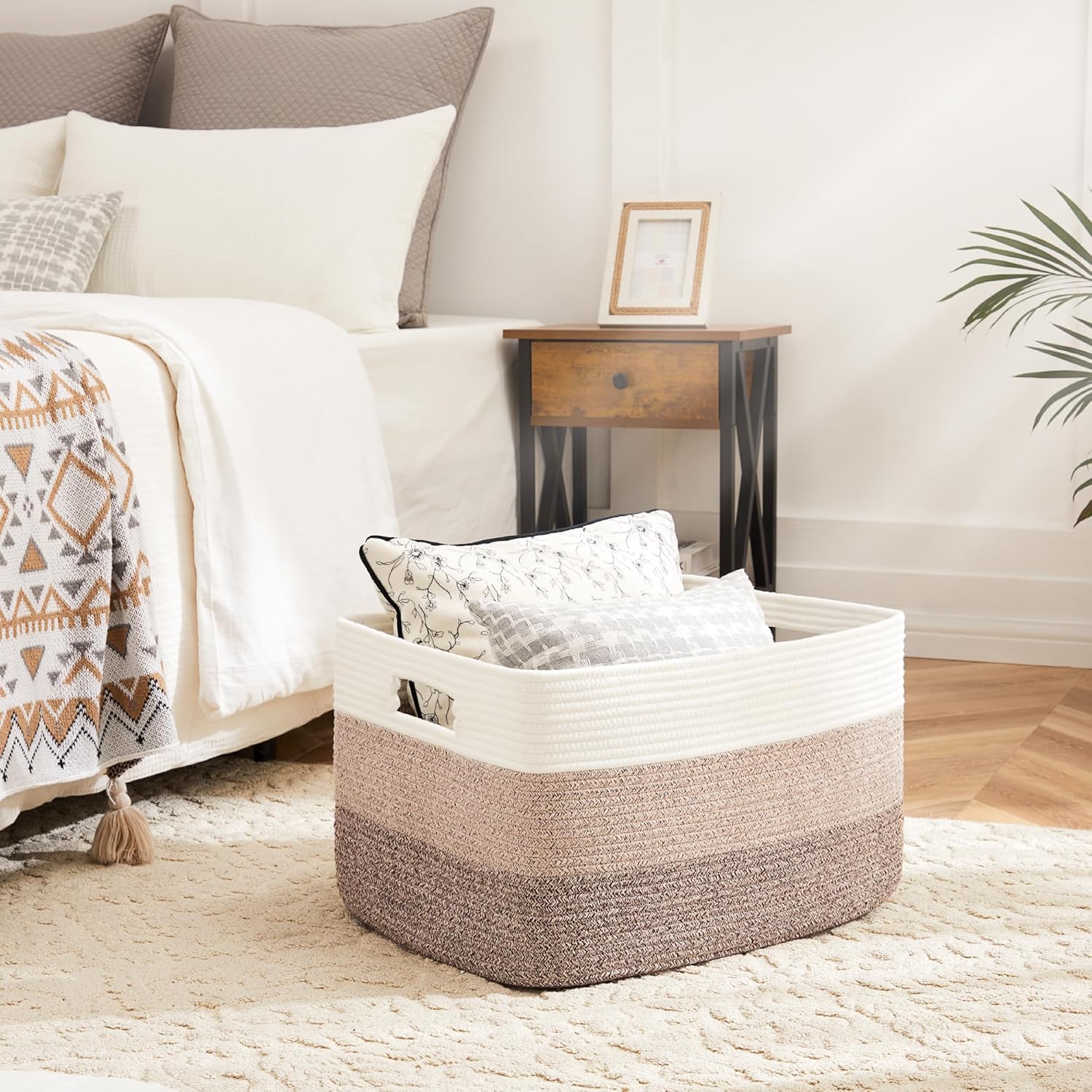 Artfeel Rectangle Woven Basket for Storage and Decor