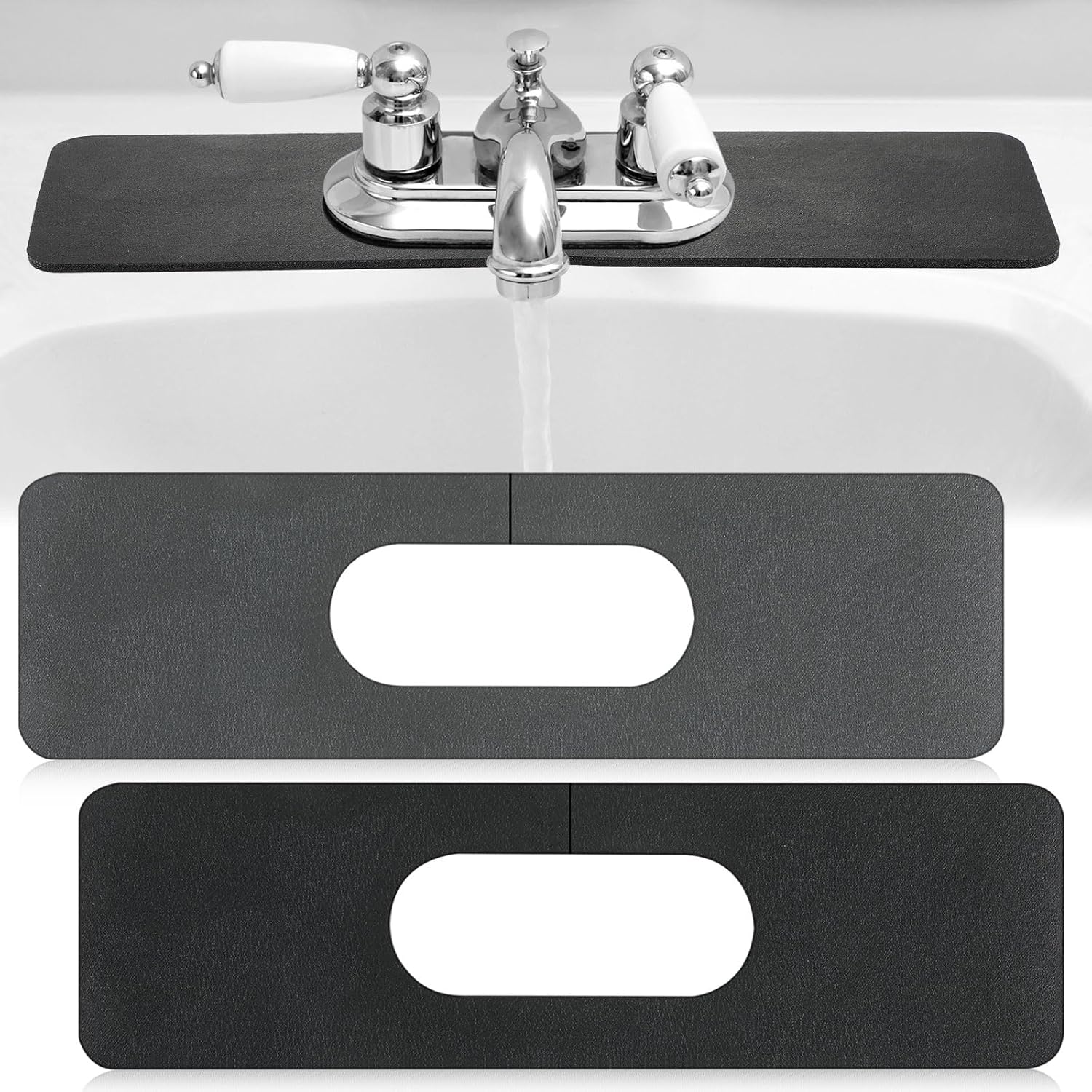 Tioncy 2 Pcs Faucet Mat Splash Guard for Kitchen Sink and Bathroom