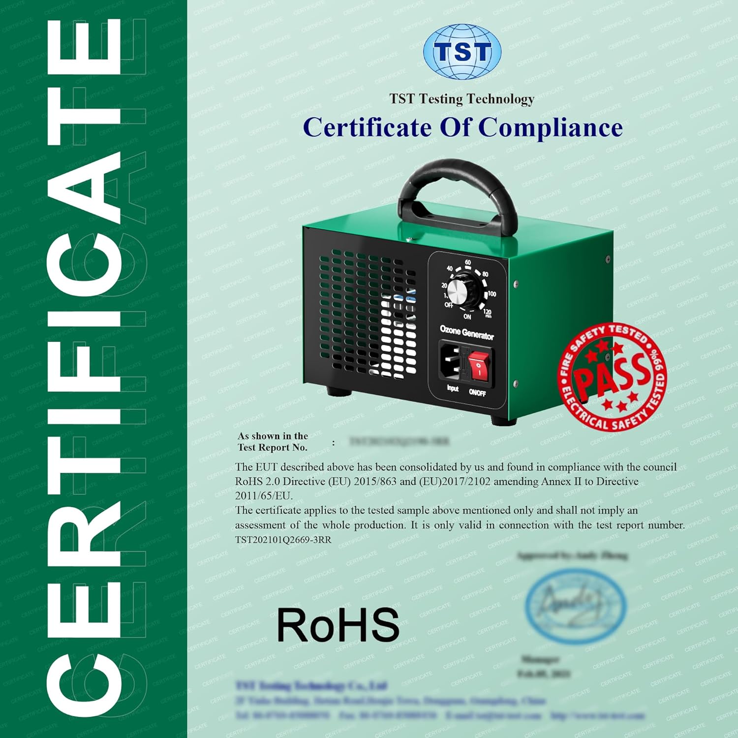 Ozone Generator 45000mgh for 2500 sq ft