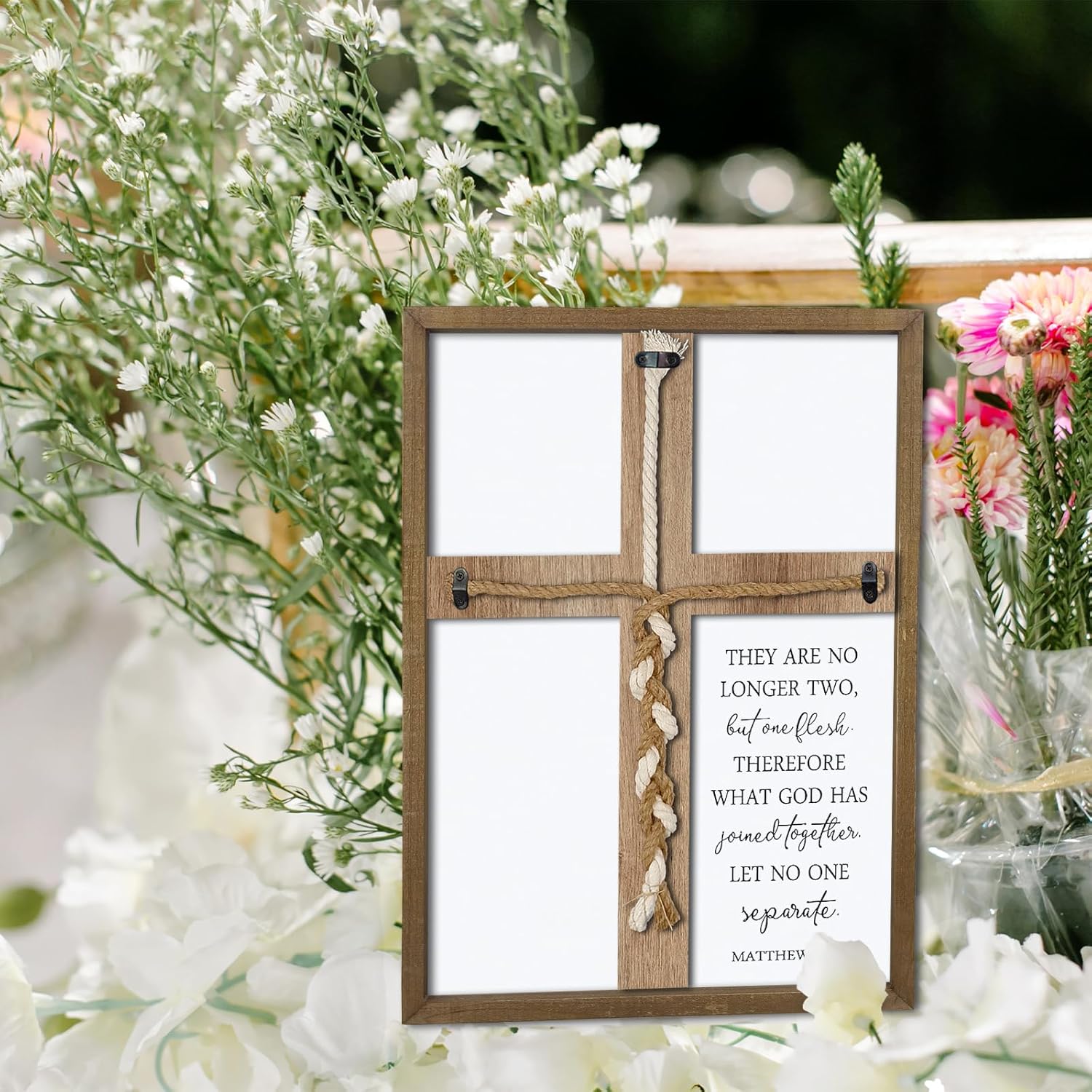 Surfapans Matthew 196 Unity Sign Wooden Wall Cross 15x10x11