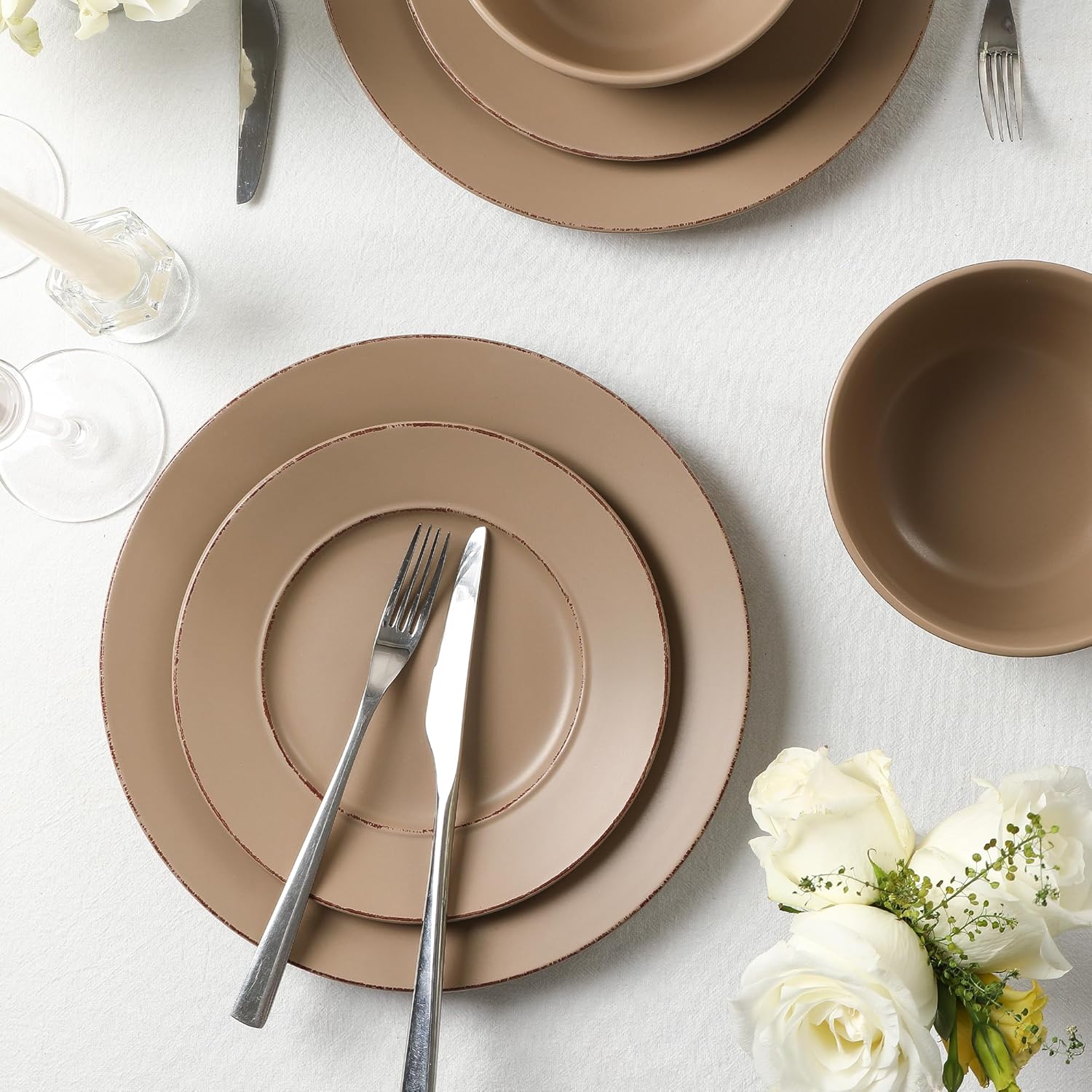 Earth Clay Hazel 12-Piece Stoneware Dinnerware Set
