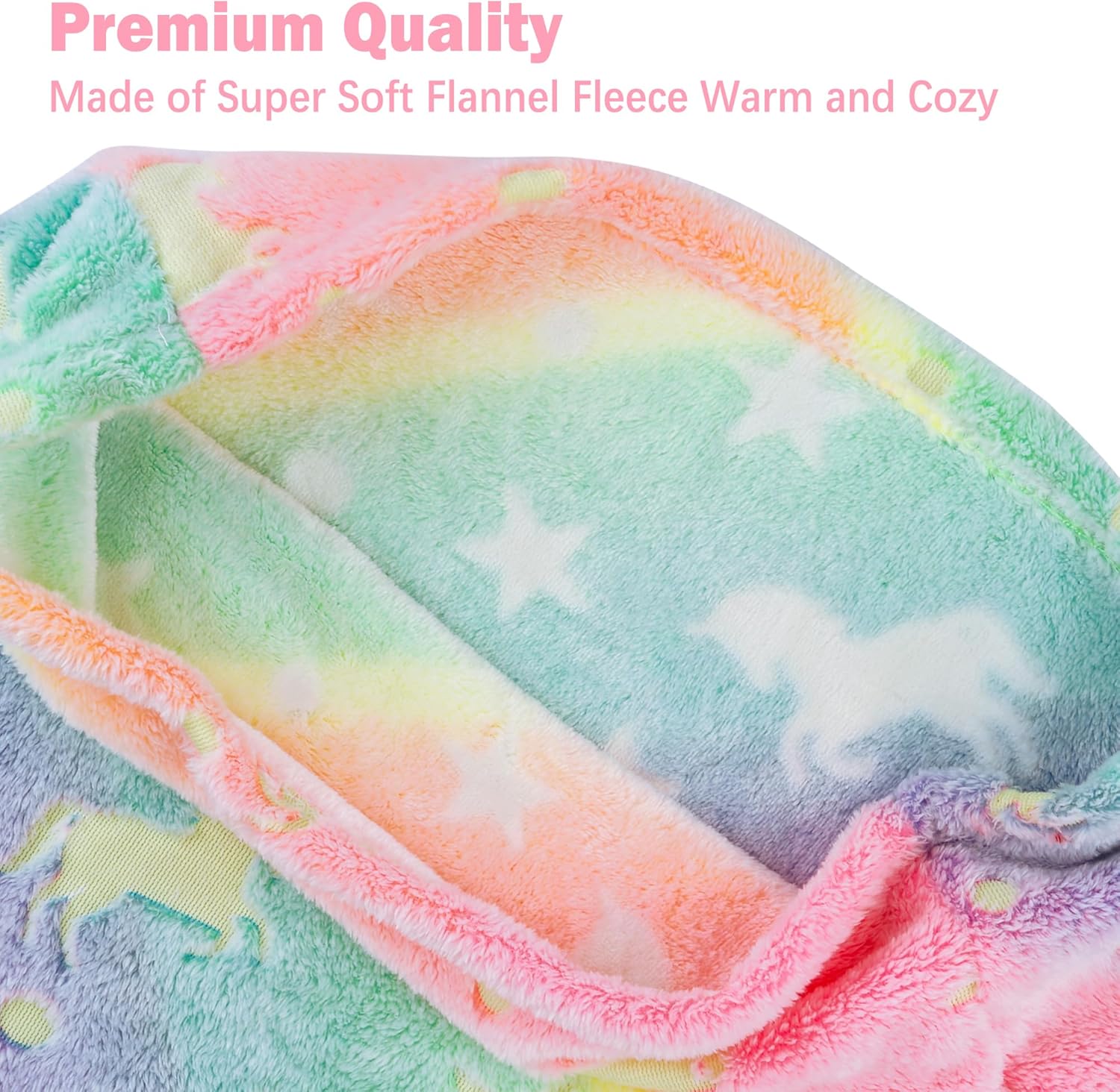 Viviland Kids Mermaid Tail Blanket - Glow in the Dark Super Soft Flannel 17x39