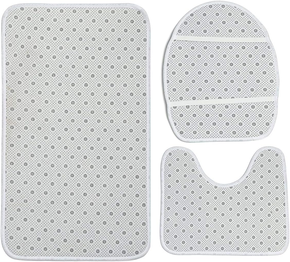 YESOF66 3 Piece Bathroom Rug Set with U Shaped Toilet Cover
