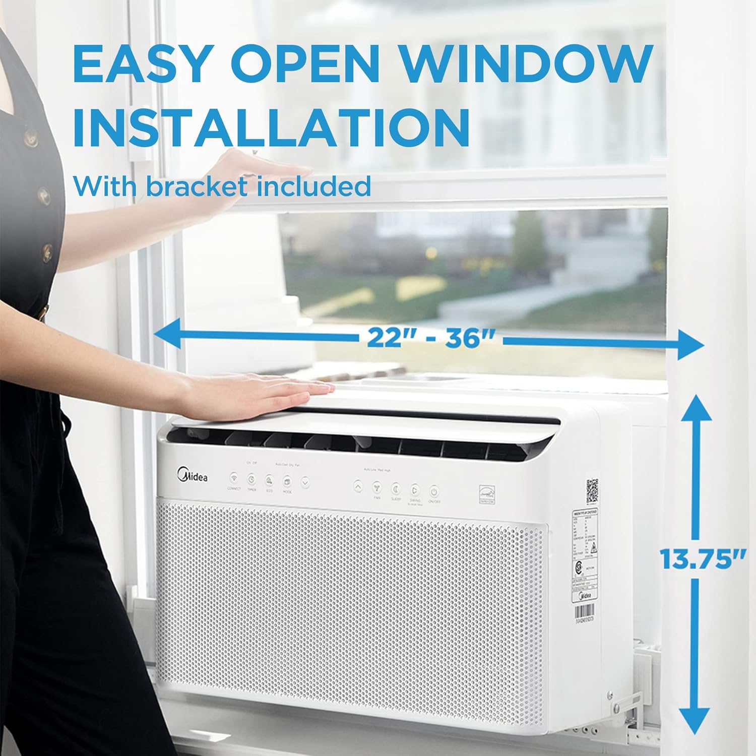 Midea MAW08V1QWT U-Shaped Window Air Conditioner