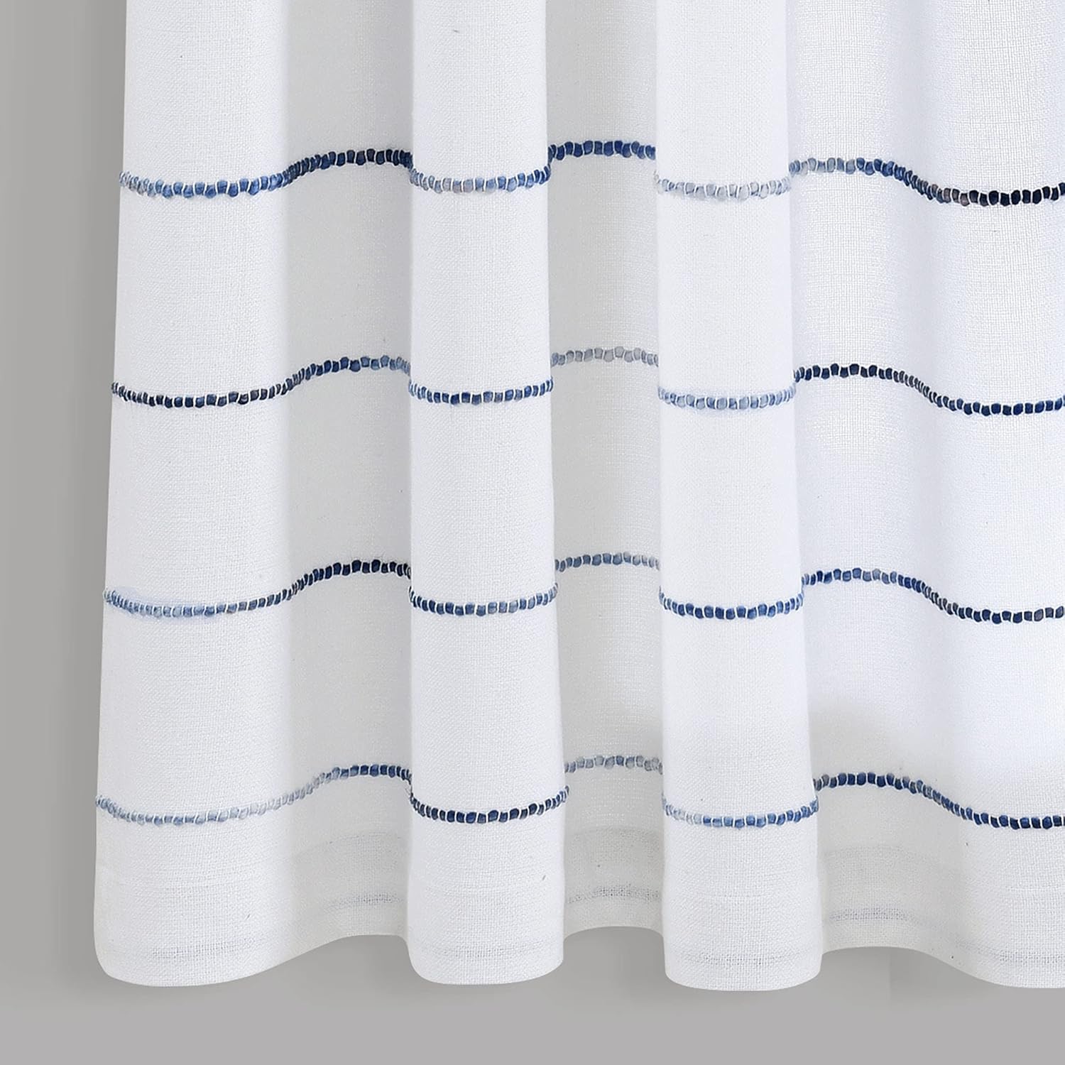 Lush Decor Ombre Stripe Cotton Curtain Panel Set Navy