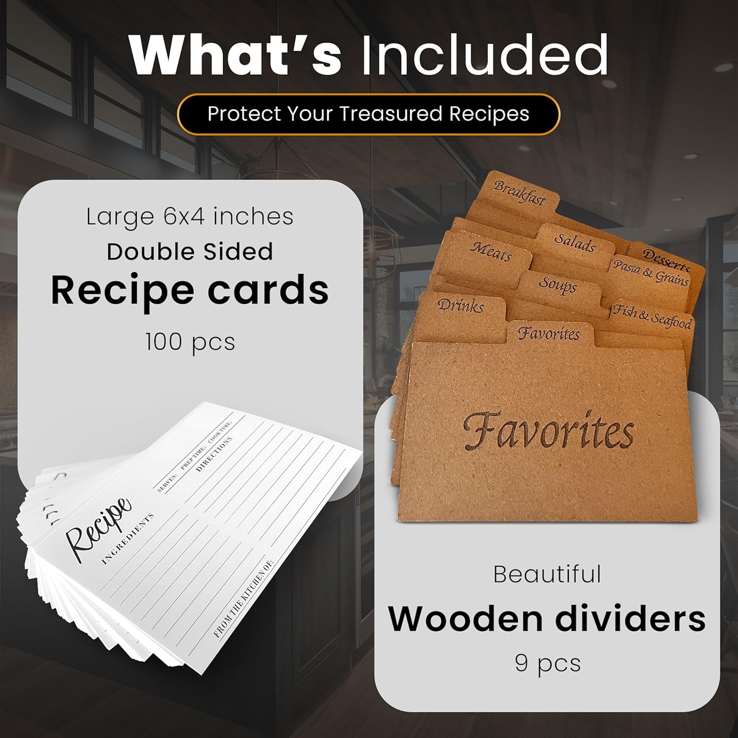 Albino Monkey Recipe Holder with 100 Cards and 9 Dividers