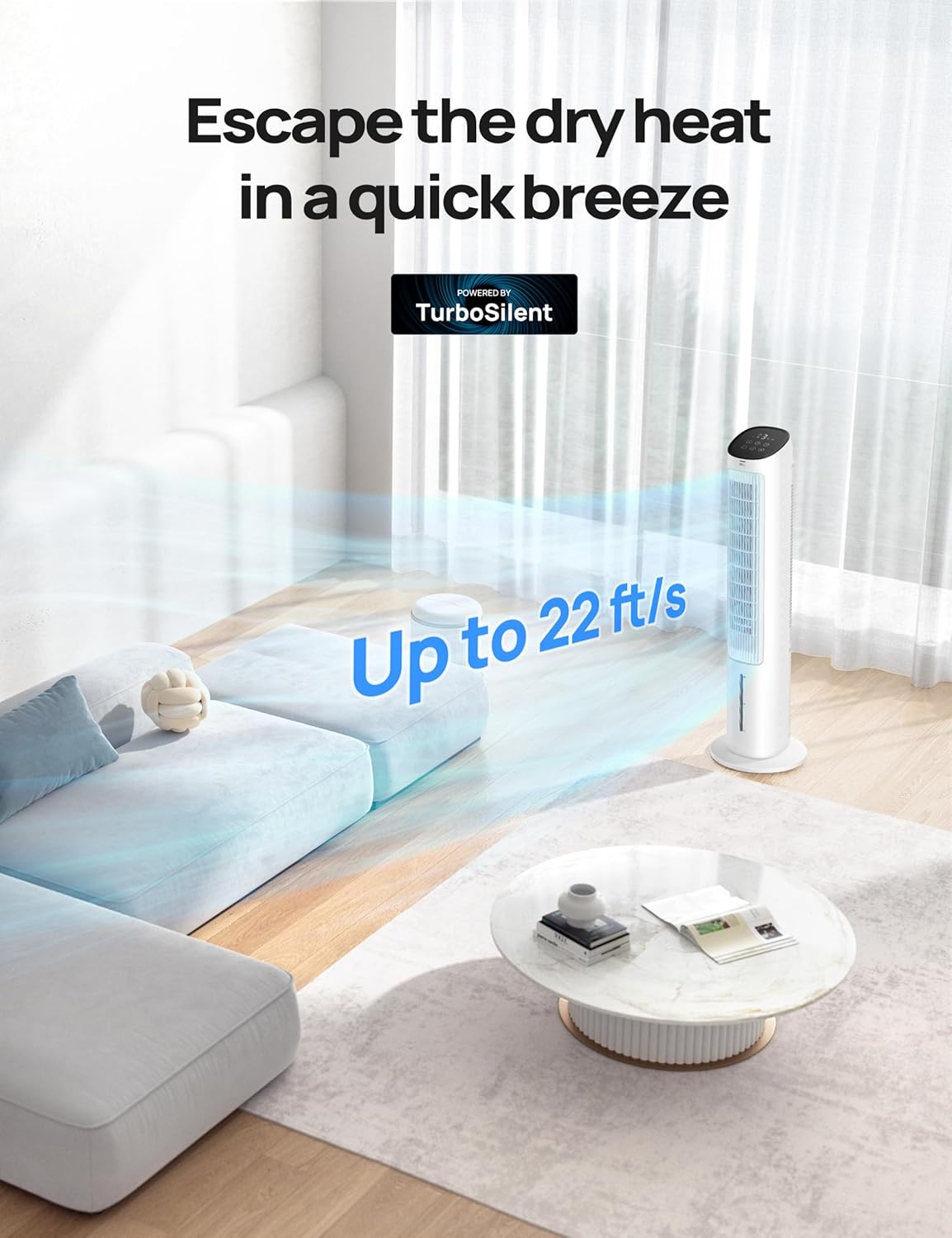 Dreo Evaporative Air Cooler with 80 Oscillation and Remote Control