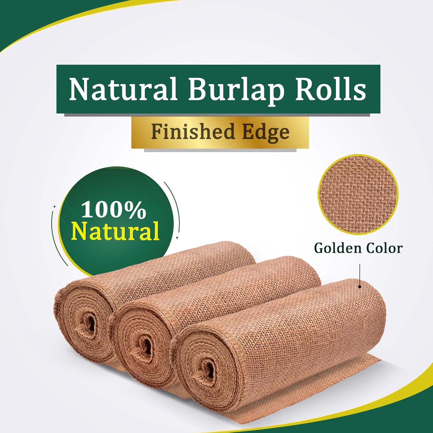 FIBEUSION Burlap Table Runner 6 Inch x 30 Ft